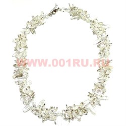 Бусы "Ёжик" из натур.камня 45 см горный хрусталь - фото 96832