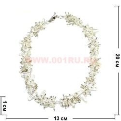 Бусы "Ёжик" из натур.камня 45 см горный хрусталь - фото 96833