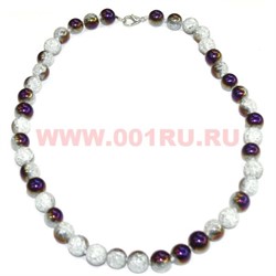 Бусы из кварца размер 10 серебристо-сиреневый цвет - фото 96967