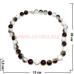 Бусы из кварца размер 12 серебристо-сиреневый цвет - фото 97053