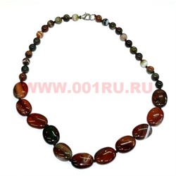 Бусы из натур.агата 45-48 см коричневый цвет - фото 97159