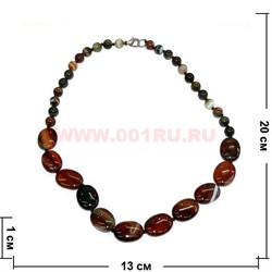 Бусы из натур.агата 45-48 см коричневый цвет - фото 97160