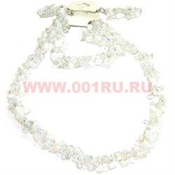 Набор:бусы, браслет, серьги из натур. камня 45 см лунный камень - фото 97163