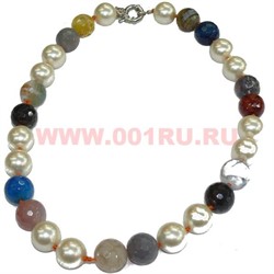 Бусы "Майорка" с натур.агатом 50-52см размер 14 цвет микс - фото 97189