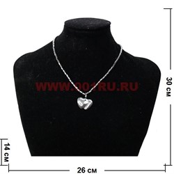 Подвеска из гематита "2 сердца" 40 см длина - фото 97353