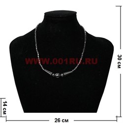 Подвеска из гематита "2 цилиндра, 3 бусины" большая - фото 97430