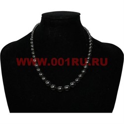 Бусы из гематита на убывание - фото 97437
