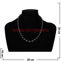 Бусы из гематита на убывание - фото 97438
