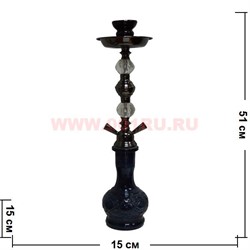 Кальян на 2 трубки 51 см (F1583R) цвета в ассортименте, 12 шт/кор - фото 97534