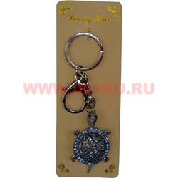 Брелок со стразами "Черепаха" с карабином ножки двигаются - фото 97788