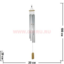 Музыка ветра 6 трубок стальная (длина трубки 80 см) - фото 97897