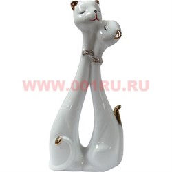 Пара кошечек "Нежность" 20см (белые), белый фарфор - фото 98385