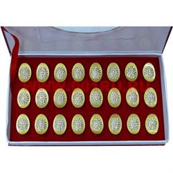 Слитки Фен Шуй из металла со стразами, цена за 24 шт - фото 98470