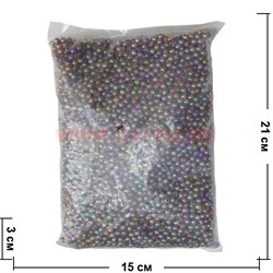 Жемчужины бусы для рукоделия 8 мм "бензин" 500 гр - фото 98861
