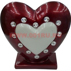 Сердце со стразами на подставке (DL-33) цена за 48 штук - фото 99120