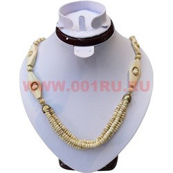 Бусы из кости "ромбики лепешки" (Индия) - фото 99247