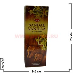 Благовония HEM "Sandal Vanilla" (сандал ваниль) 6 шт/уп, цена за уп - фото 99877