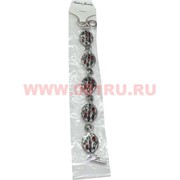 Браслет с камнями серебристый (M-100) овальный цена за упаковку из 12шт