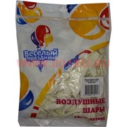 Шар круглый пастель белый White 5 дюймов 100 шт (Веселый Праздник)