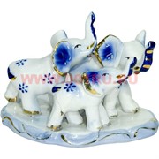 Семья три слоника (KL-256) синие 100 шт/кор из фарфора