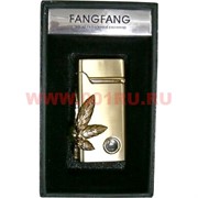 Зажигалка газовая Fangfang (7310) "Листок с камнем" 2 цвета