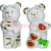 Мишки из фарфора (KL-1213) со стразами 120 шт/кор (цена за 2 шт)