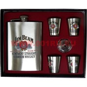 Набор с Флягой 8 унций Jim Beam + 4 стаканчика (D-1703)