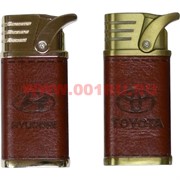 Зажигалка турбо газовая в коже с логотипами авто 20 шт/бл