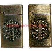 Зажигалка газовая металлическая с долларом