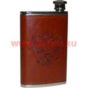 Фляжка 5 унций с гербом в коже