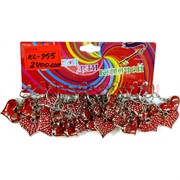 Брелок Сердце (KL-955) красное из полимерных материалов 120 шт/блок
