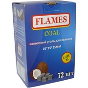 Кокосовый уголь для кальяна Flames 72 шт 25 мм