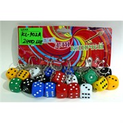 Брелок Кубик 2 см (кость игральная) KL-902A упаковка 120 шт