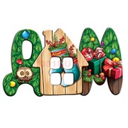Ключница деревянная 14х22 см «ДОМ» с металлическими крючками