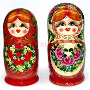 Матрешка 5-ка роспись «Хохлома» 18 см