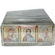 Икона-оберег "тройка" на липучке с ликами святых 50 шт/упаковка