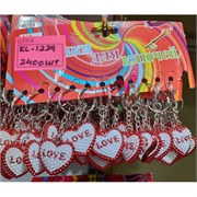 Брелок (KL-1229) сердце Love пластмасса 120 шт/уп