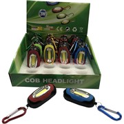 Брелок-фонарик с карабином COB Headlight светодиодный 24 шт/уп