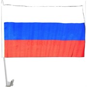 Флаг России без герба на машину 30х45 см с креплением 12 шт/бл