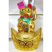Кот Манеки-неко (KL-150) пластиковый 14 см 120 шт/кор