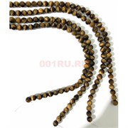 Бусины тигровой глаз круглые 12 мм для рукоделия на нитке 40 см