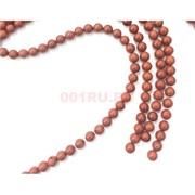 Бусины из красной яшмы круглые 10 мм для рукоделия на нитке 40 см