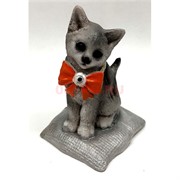 Кошка из керамики (K14) с бантиком 2 цвета