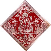 Денежная салфетка красная 17х17 см "Ганеша" цена за пару
