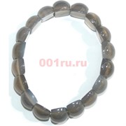 Браслет из серого кварца прямоугольный округлый