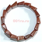 Браслет из светло-коричневого авантюрина прямоугольный округлый