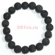 Браслет из лавы 10 мм (натуральный камень)
