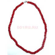 Бусы красные из коралла частые