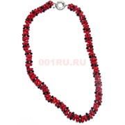 Бусы черно-красные в виде горошка