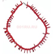 Бусы чередующиеся круглые из коралла